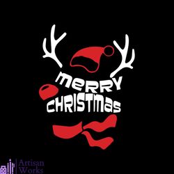 merry christmas reindeer and santa hat svg, christmas svg