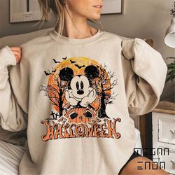 halloween sweatshirt, vintage disney mickey and friends halloween sweatshirt, disney halloween sweatshirt, halloween mat