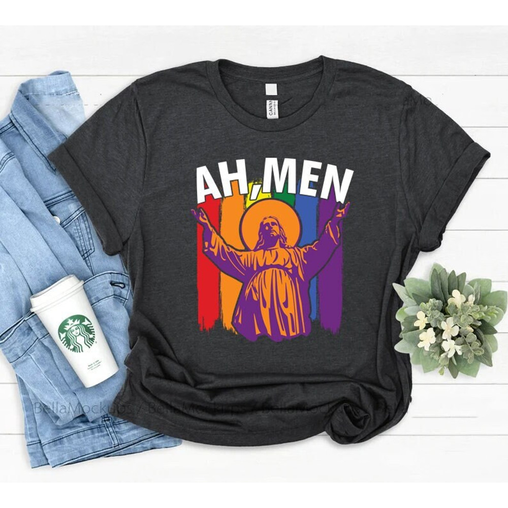 AH Men T-Shirt, LGBTQ Gay Pride Jesus, Queer Pride Shirt, Christian Pride Shirt, JesusPride Unisex Tee, LGBTQ Support Tshirt - 1.jpg