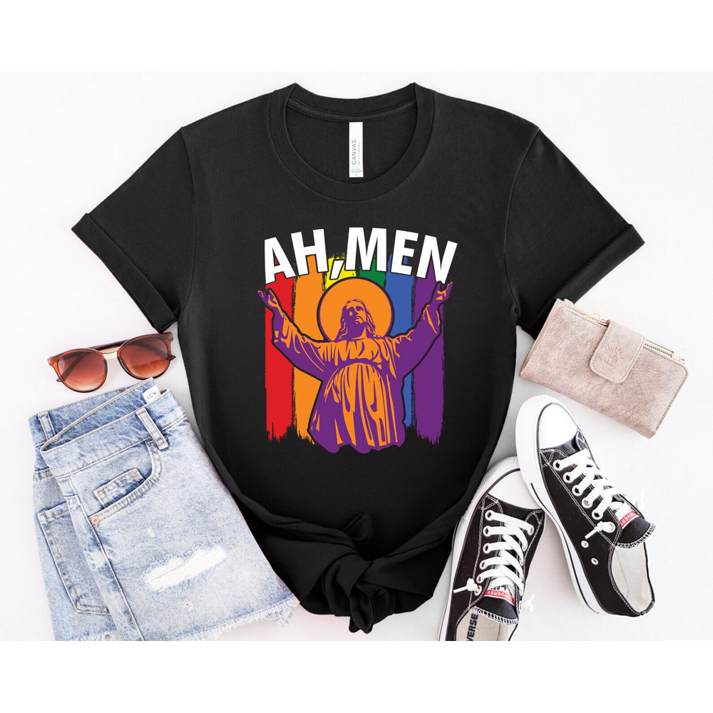 AH Men T-Shirt, LGBTQ Gay Pride Jesus, Queer Pride Shirt, Christian Pride Shirt, JesusPride Unisex Tee, LGBTQ Support Tshirt - 2.jpg