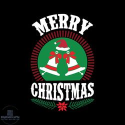 merry christmas bells and mistletoe svg, christmas svg, merry christmas svg