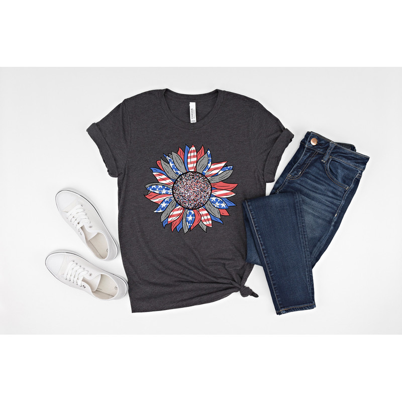 American flag sunflower shirt, Freedom Tshirt, USA Flag, American Flag Shirt, fourth of july shirt, patriotic shirt, Conservative shirt, - 2.jpg