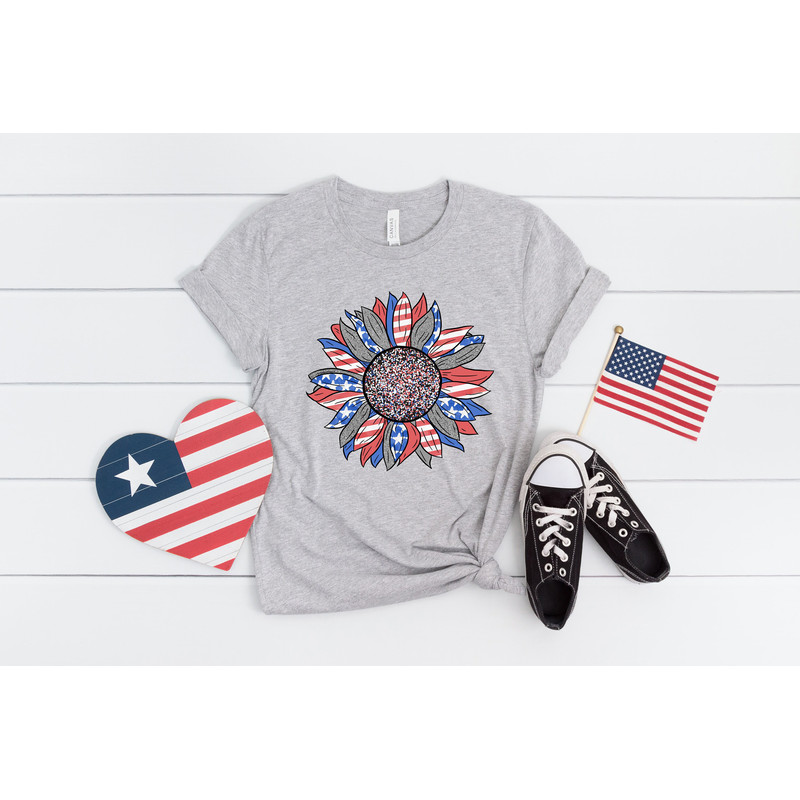 American flag sunflower shirt, Freedom Tshirt, USA Flag, American Flag Shirt, fourth of july shirt, patriotic shirt, Conservative shirt, - 3.jpg