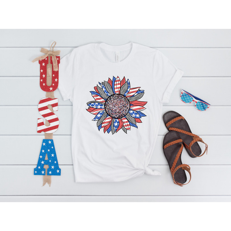 American flag sunflower shirt, Freedom Tshirt, USA Flag, American Flag Shirt, fourth of july shirt, patriotic shirt, Conservative shirt, - 4.jpg