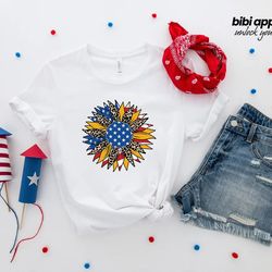 american flag sunflower, usa t-shirt, sunflower, sunflower f