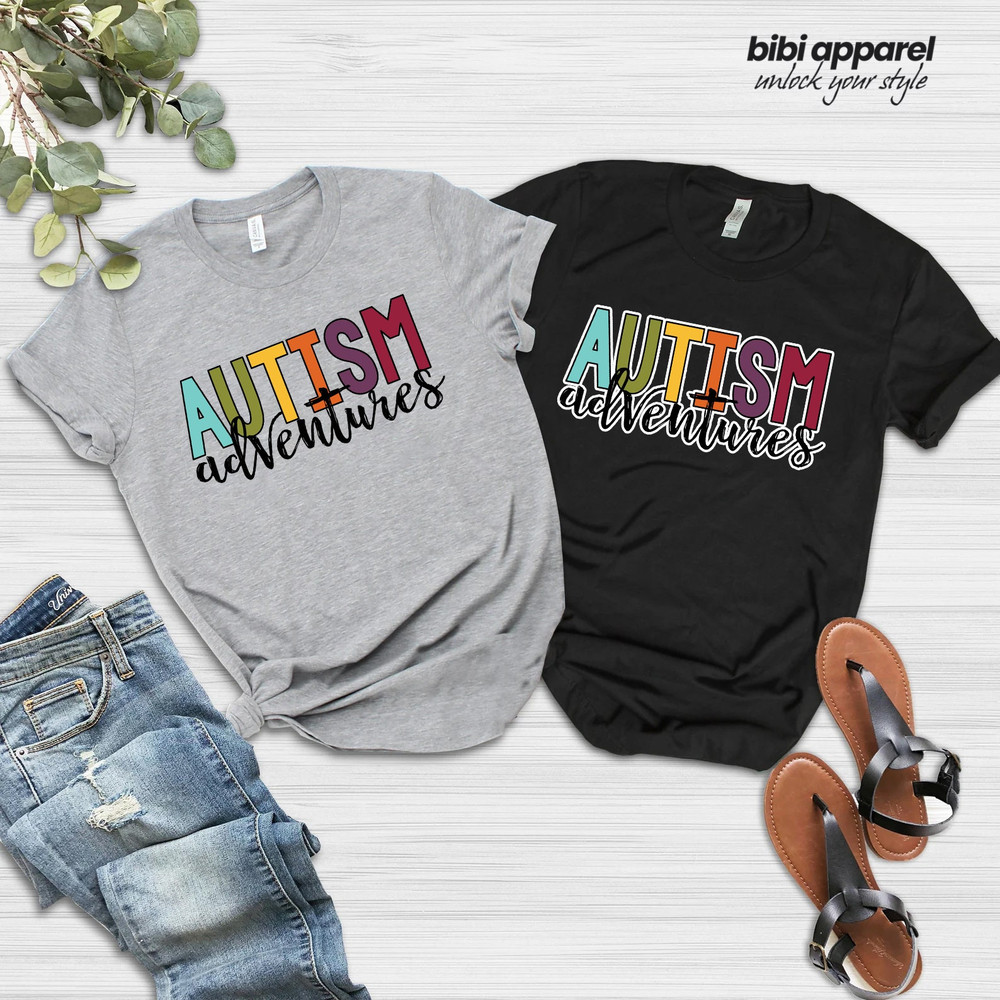 Autism Adventures shirt - Autism Support, Autism Mom, Gift for Mom, Pine Tree Shirt, Camping Shirt, Adventure T Shirt, Autism Child, Autism - 1.jpg