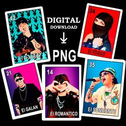 Peso Pluma Loteria Card PNG digital download file, sublimation