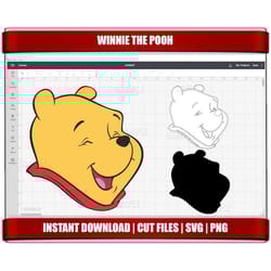 winnie the pooh svg, instant download, winnie the pooh clipart, cricut cut svg, winnie the pooh birthday svg png, digita