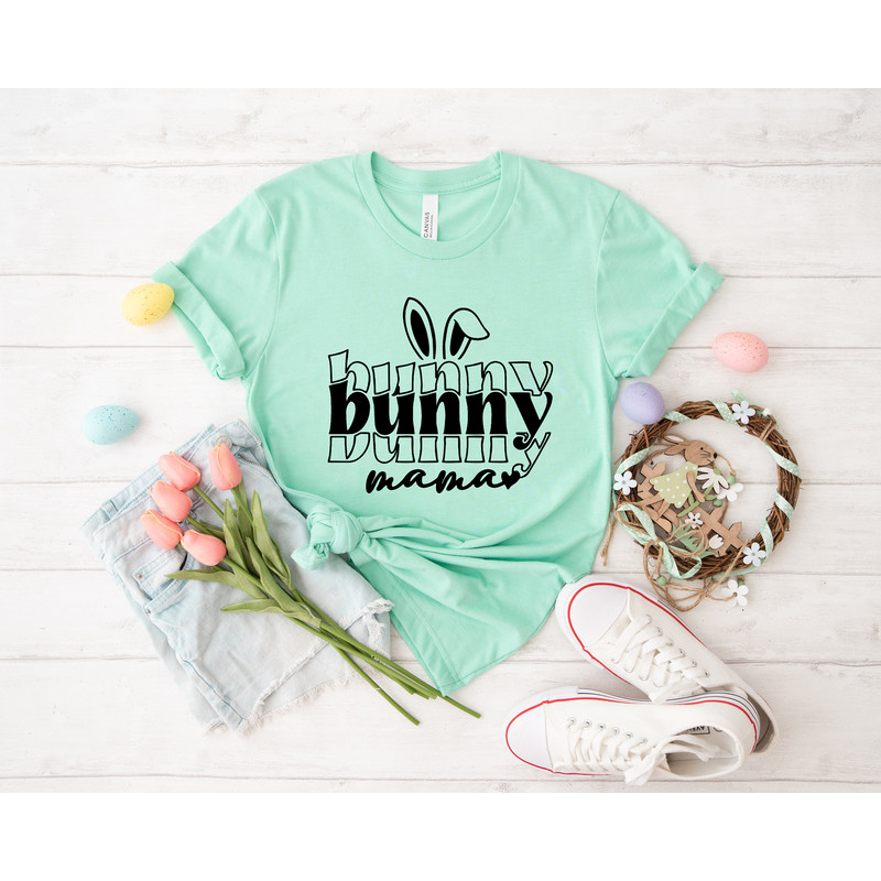 Bunny mama shirt, bunny shirt, Mama Shirt, Bunny with Glasses, Bunny Lover Gift, happy easter, easter outfit, happy easter day, easter shirt - 3.jpg