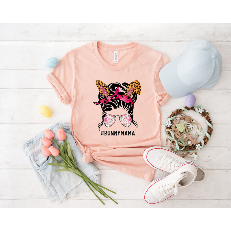 Bunny mama shirt, bunny shirt, Mama Shirt, Bunny with Glasses, Bunny Lover Gift, happy easter, easter outfit, happy easter day, funny easter - 4.jpg