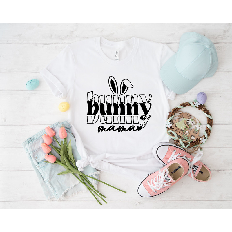 Bunny mama shirt, bunny shirt, Mama Shirt, Bunny with Glasses, Bunny Lover Gift, happy easter, easter outfit, happy easter day, easter shirt - 5.jpg