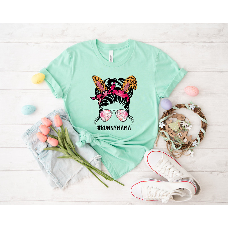 Bunny mama shirt, bunny shirt, Mama Shirt, Bunny with Glasses, Bunny Lover Gift, happy easter, easter outfit, happy easter day, funny easter - 5.jpg