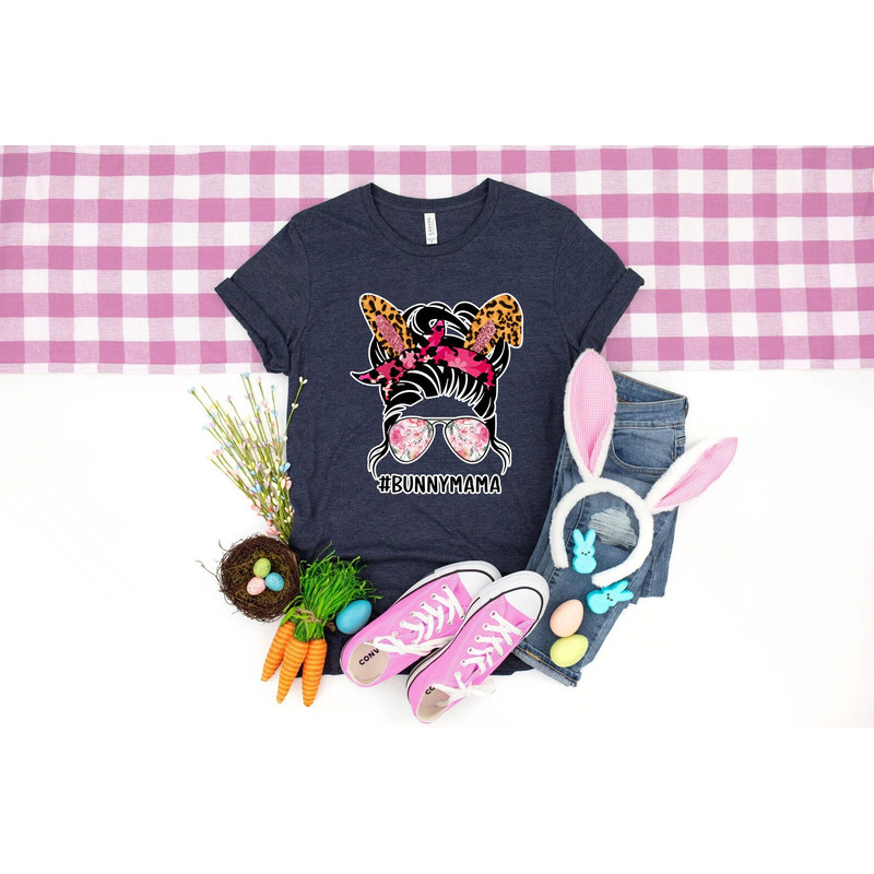 Bunny mama shirt, bunny shirt, Mama Shirt, Bunny with Glasses, Bunny Lover Gift, happy easter, easter outfit, happy easter day, funny easter - 6.jpg