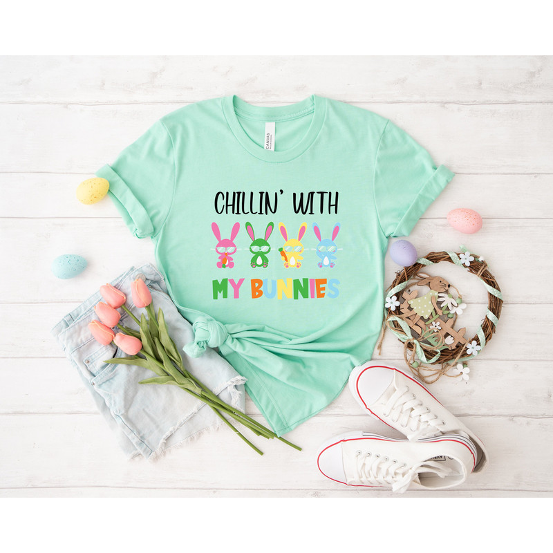 Chillin' with my bunnies shirt, easter shirt, bunny shirt, Bunny with Glasses, Bunny Lover Gift, happy easter, easter, happy easter day, - 3.jpg