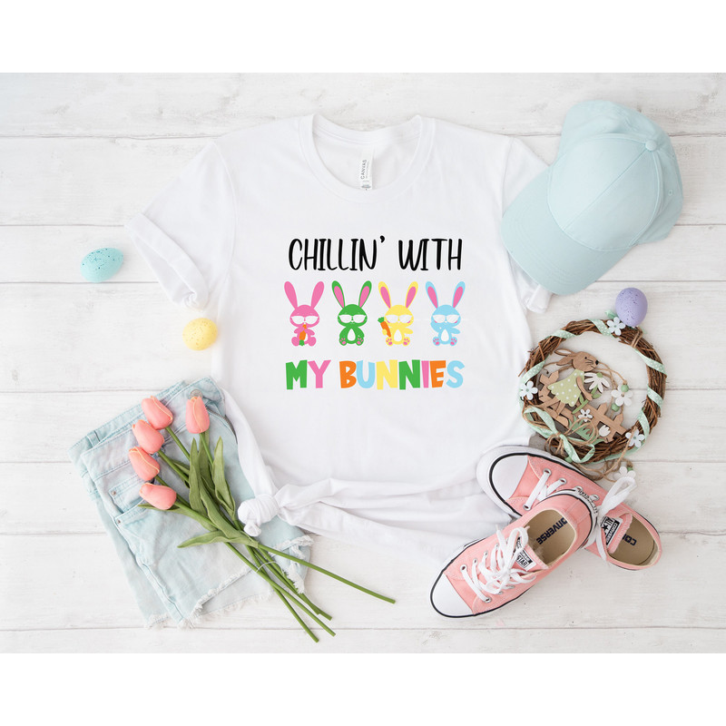 Chillin' with my bunnies shirt, easter shirt, bunny shirt, Bunny with Glasses, Bunny Lover Gift, happy easter, easter, happy easter day, - 5.jpg
