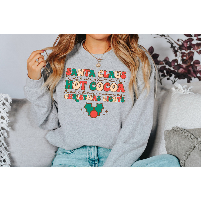 Christmas Cocoa Sweatshirt, christmas lights, Hot Cocoa Shirt, Christmas Light Tee, christmas Sweatshirt, santa sweatshirt, Christmas party - 2.jpg