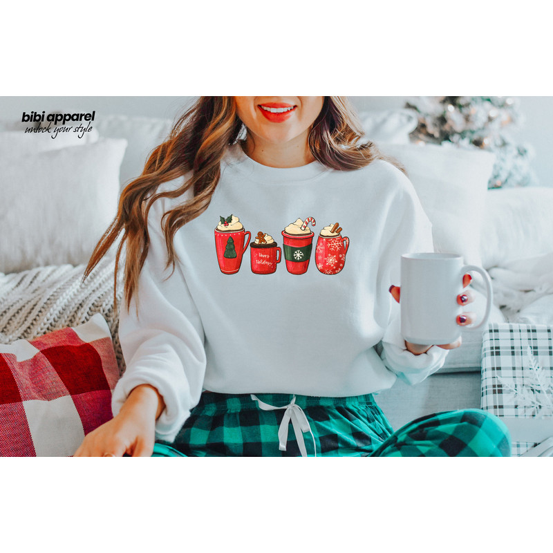 Christmas Coffee Sweatshirt, Christmas Sweater, Cute Christmas Sweatshirt for Women, Cozy Holiday Sweatshirt, Holiday Sweater, Christmas tee - 2.jpg