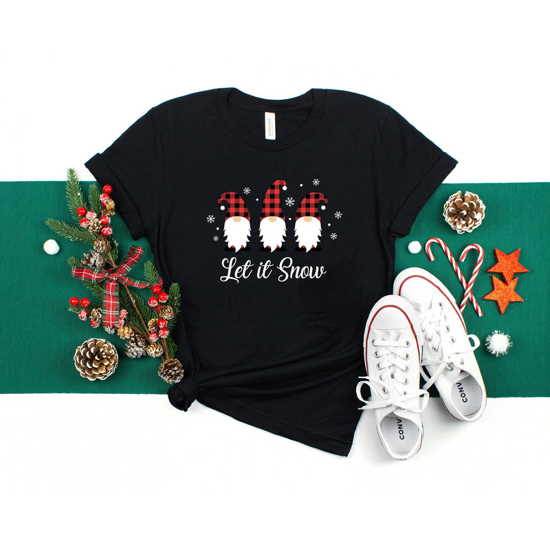 Christmas Gnomes, Let it snow, Gnomes Shirt, Buffalo Plaid Shirt, Christmas Shirt, Holiday Shirt, Ugly Christmas, Retro Chritstmas tee, - 2.jpg