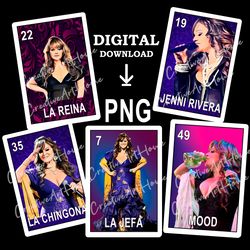 jenni rivera loteria card png digital download file, sublimation