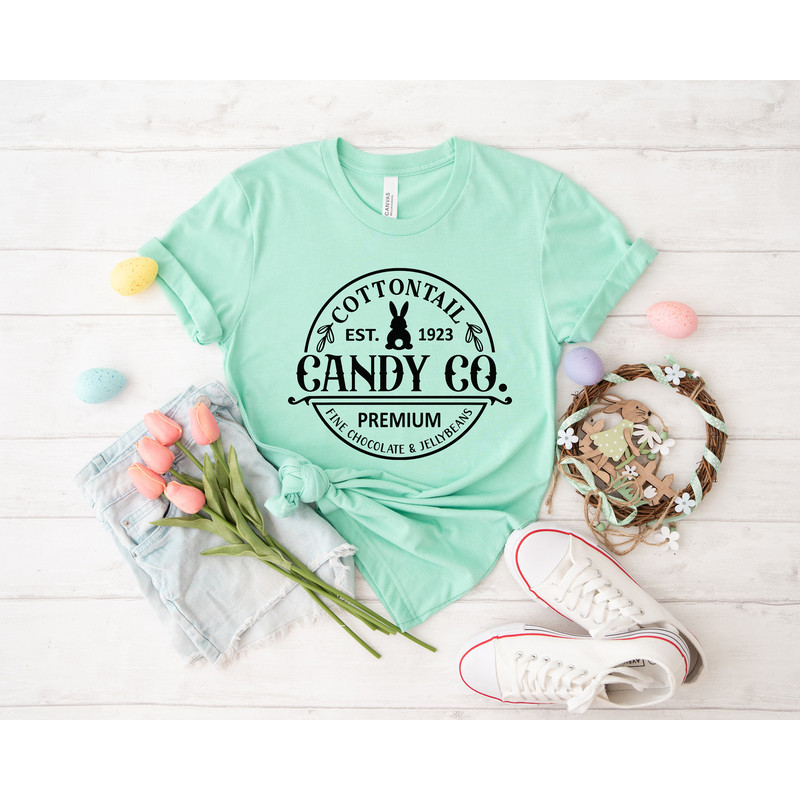 Cottontail Candy Co Easter Shirt, easter shirt, bunny shirt, Egg Shirt, Bunny with Glasses, Bunny Lover Gift, happy easter, easter outfit - 2.jpg