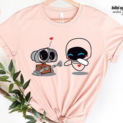 couples disney shirts, wall-e couples shirts, wall e and eve
