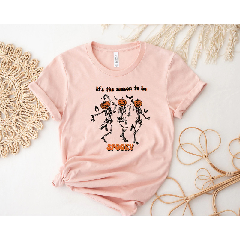 Dancing Skeleton Sweatshirt, Pumpkin Sweater, Pumpkin Skeleton Shirt, Fall Sweatshirt, Halloween Party Sweatshirt, Spooky Season Sweatshirt - 3.jpg