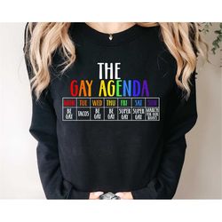 gay agenda sweatshirt, funny lgbtq shirt, gay pride shirt, rainbow shirt, pride month gift, equality hoodie, lgbtq pride