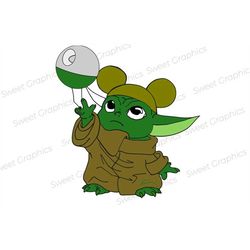 baby yoda at disneyland svg