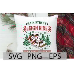 main street christmas, mickey christmas sign, main street sleigh ride svg, main street mickey minnie sleigh ride svg, pr