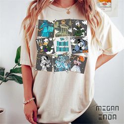 halloween shirt, disney the haunted mansion comfort color shirt, retro mickey and friends haunted mansion shirt, disney