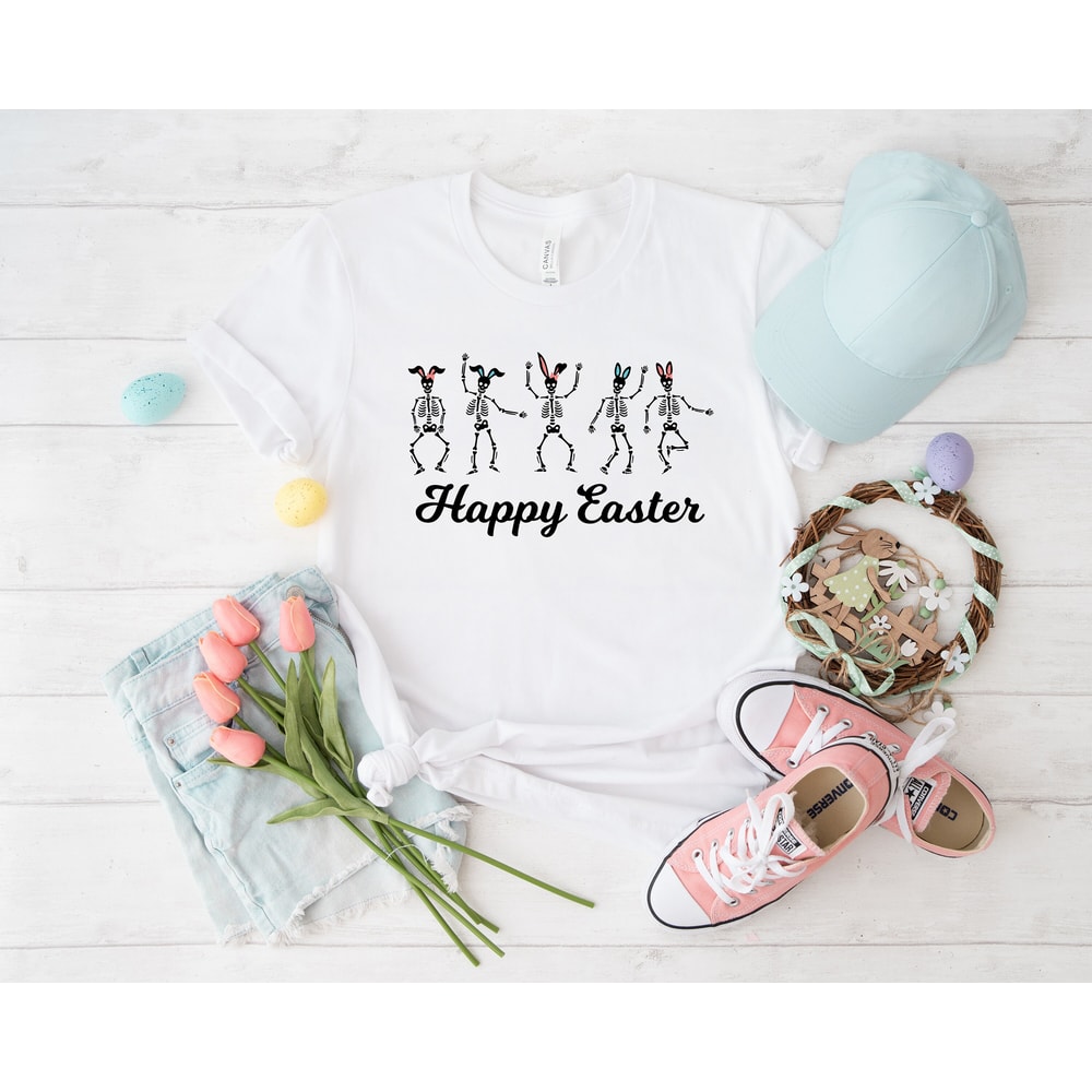 Easter dancing skeleton bunny shirt, Dancing Skeleton, Skeleton Sweatshirt, Bunny Ears Skeleton, easter shirt, bunny shirt, Egg Shirt, - 3.jpg