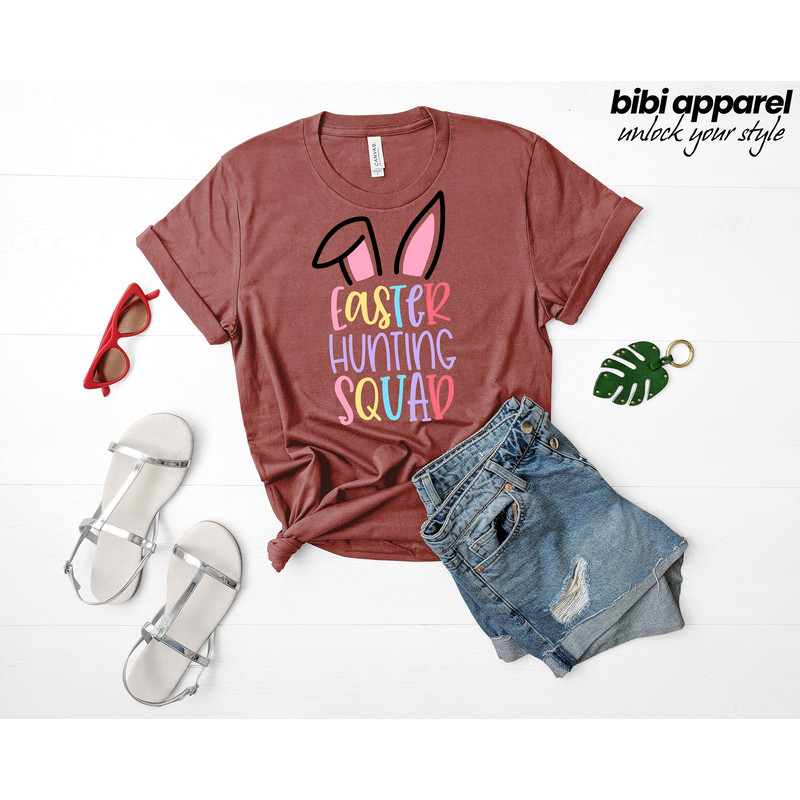 Easter Hunting Squad Shirt, Easter Squad Shirt, Easter Bunny Shirt, Egg Hunter Shirt, Bunny Shirt, Easter Matching Shirt, Cute Easter Shirt - 1.jpg