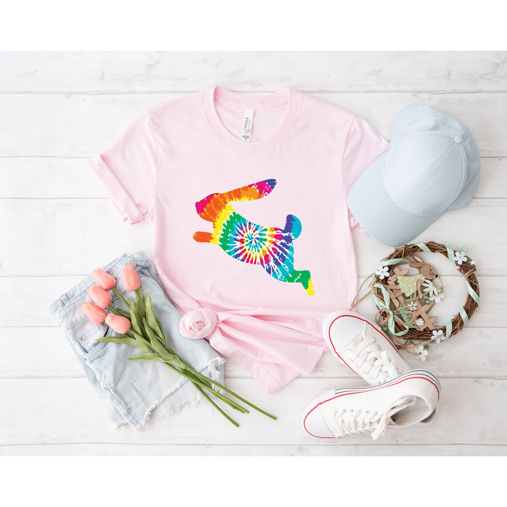Easter Rabbit Tie Dye Shirt, Rabbit shirt, Easter shirt, Rabbit Lover Gift, bunny shirt, Egg Shirt, Bunny with Glasses, Bunny Lover Gift, - 3.jpg