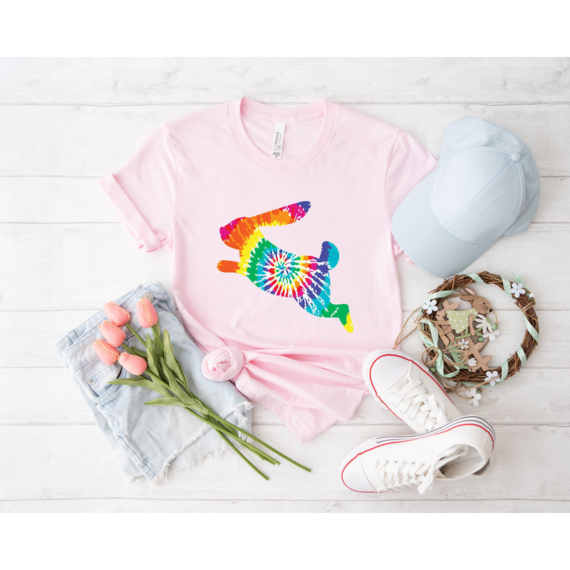 Easter Rabbit Tie Dye Shirt, Rabbit shirt, Easter shirt, Rabbit Lover Gift, bunny shirt, Egg Shirt, Bunny with Glasses, Bunny Lover Gift, - 3.jpg