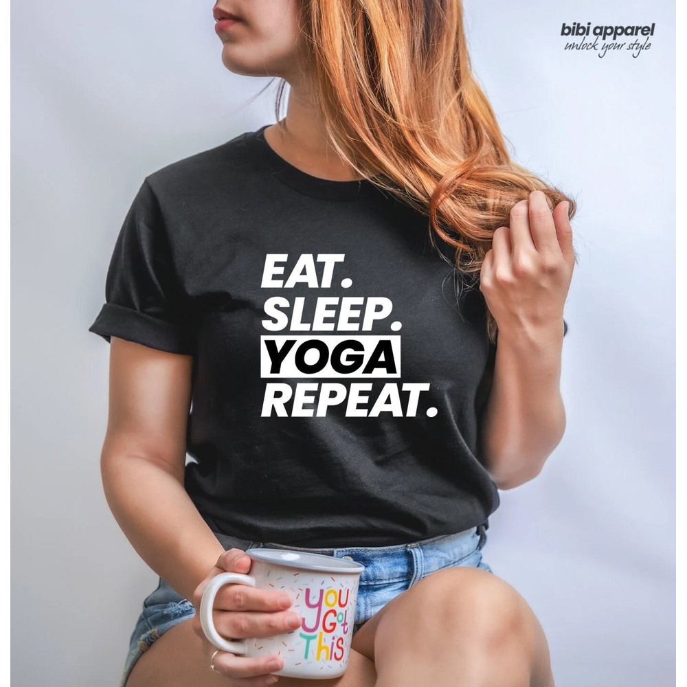Eat Sleep Yoga Repeat Shirt, Yoga Shirt, Workout Shirts For Women, Funny Summer Shirt, Summer Vacation Shirt, Yoga Shirt - 1.jpg