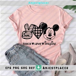 teach love inspire svg, back to school svg, cricut file, clipart, svg, png, eps, dxf