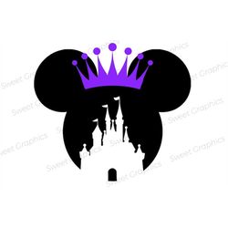 minnie crown castle purple svg