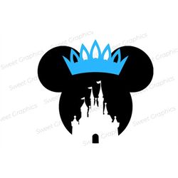 minnie crown castle blue svg