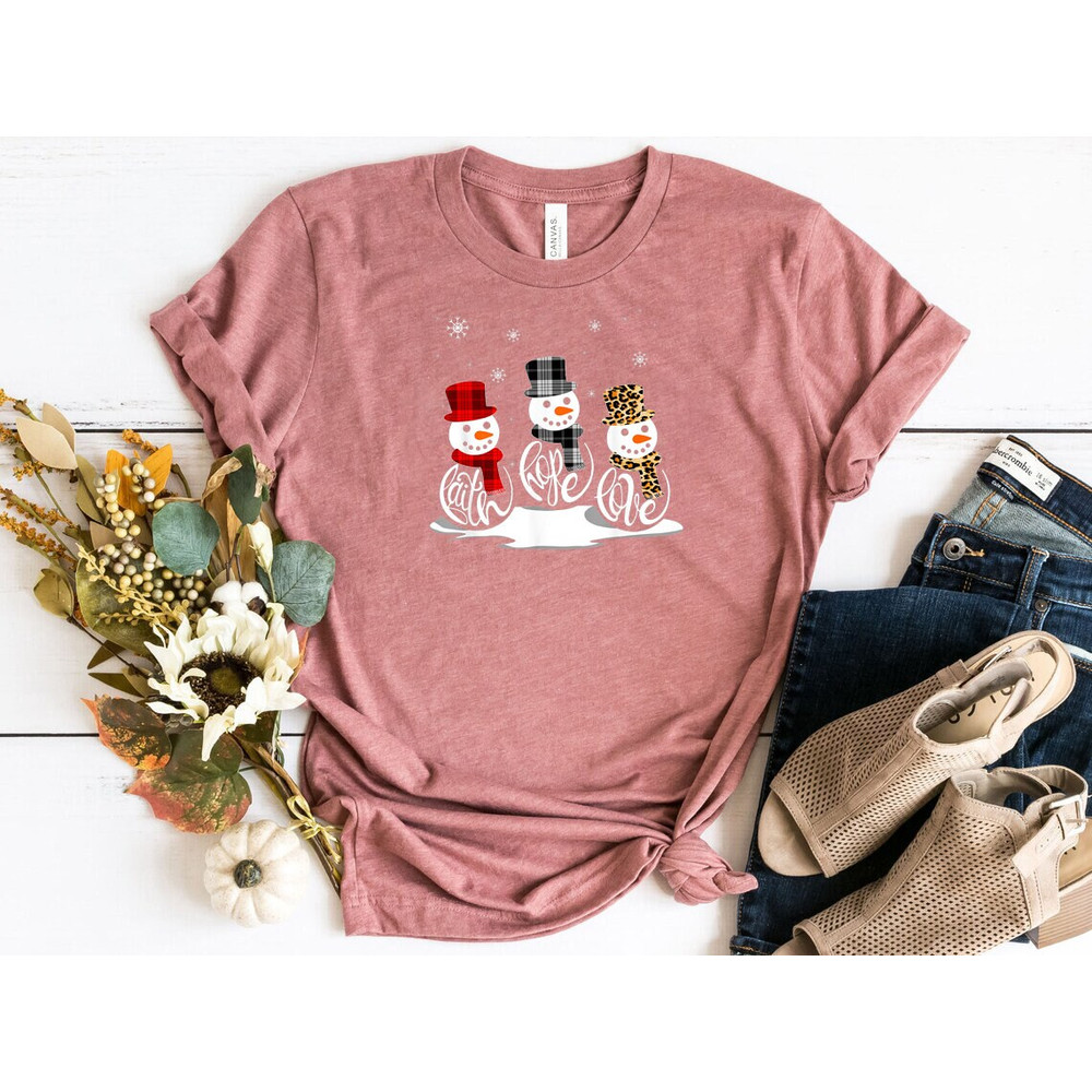 Faith hope love, Christmas shirt, Snowman Shirt, love jesus, Christmas snowman, Leopard christmas,  Jesus Christmas, Faith Hope Love Tee, - 5.jpg