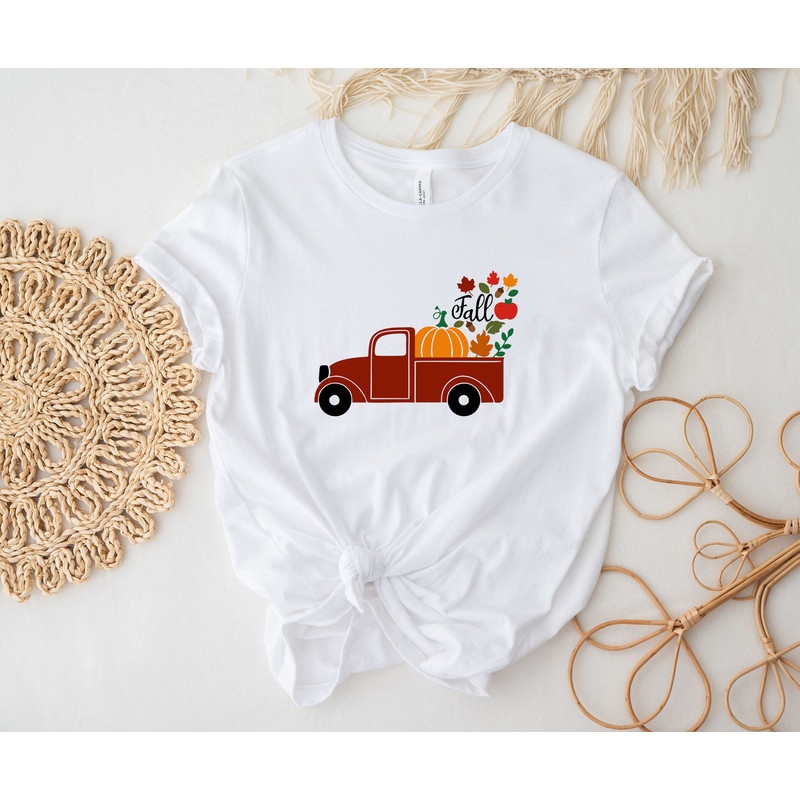 Fall truck shirt, Pumpkin Truck Shirt, happy fall shirt, fall shirt, Farm Fresh Fall, red farm truck, Fall Vintage Truck, pumpkin shirt - 3.jpg