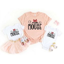 mama mouse mini mouse shirt set, mommy and me shirts, mama mouse matching shirts, disney family shirts,mini-mama mouse,