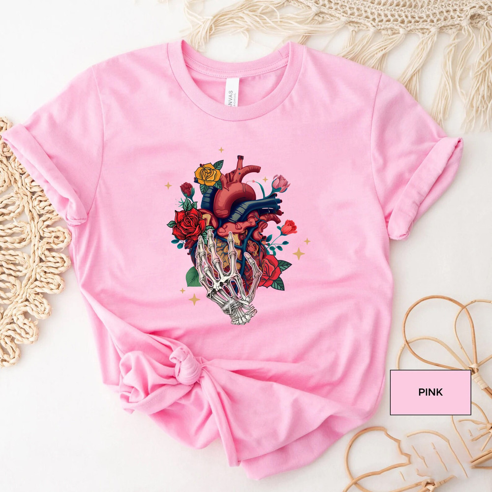 Floral Skeleton, Goth Valentine's Day, My Bloody Valentine, Gothic Valentine, Gothic Heart, Gothic Shirt, Skeleton Couple, Skeletons in Love - 5.jpg