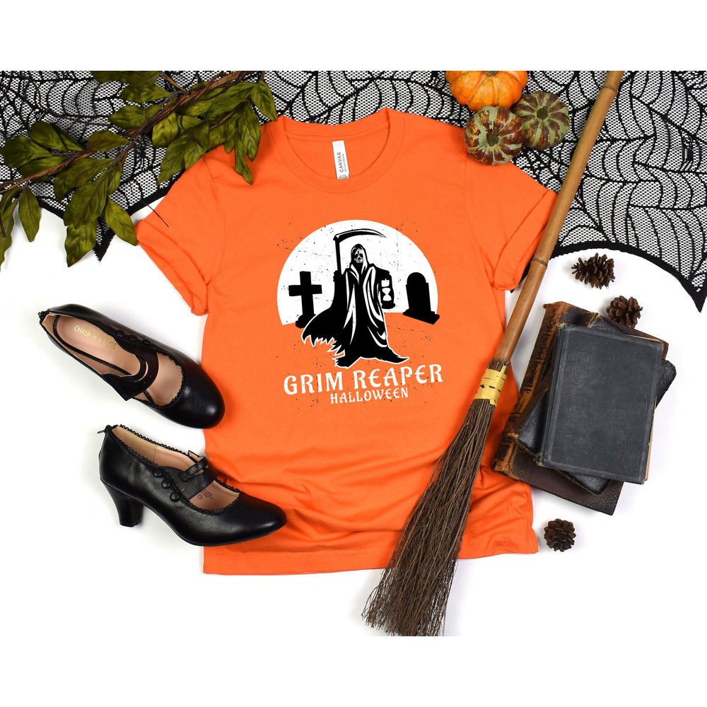 Grim Reaper Shirt - Halloween Shirt - Bella Canvas - Grim Reaper Graphic Tee - Halloween Gift - 1.jpg