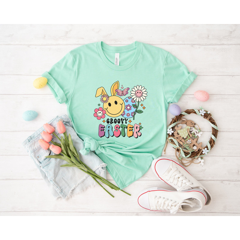 Groovy easter shirt, retro easter shirt, retro shirt, easter shirt, bunny shirt, Bunny with Glasses, Bunny Lover Gift, happy easter, easter - 2.jpg