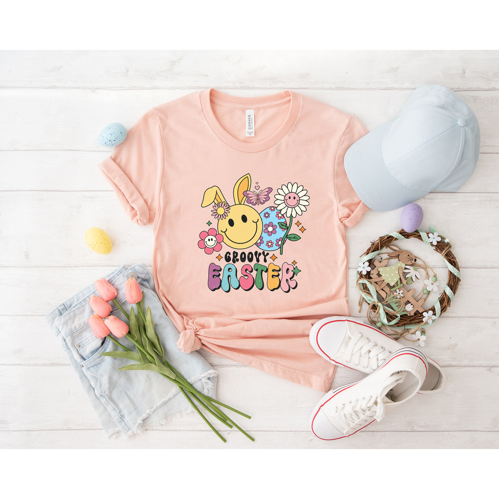 Groovy easter shirt, retro easter shirt, retro shirt, easter shirt, bunny shirt, Bunny with Glasses, Bunny Lover Gift, happy easter, easter - 4.jpg