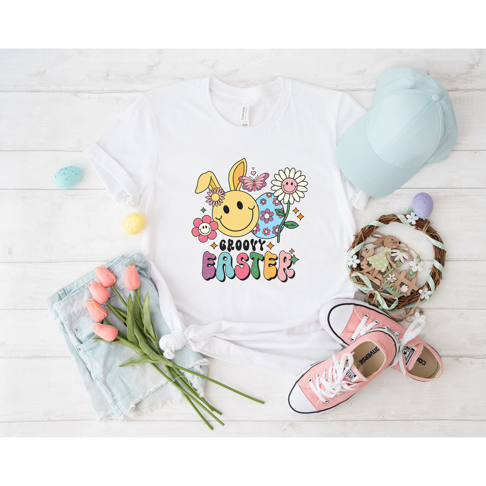 Groovy easter shirt, retro easter shirt, retro shirt, easter shirt, bunny shirt, Bunny with Glasses, Bunny Lover Gift, happy easter, easter - 6.jpg