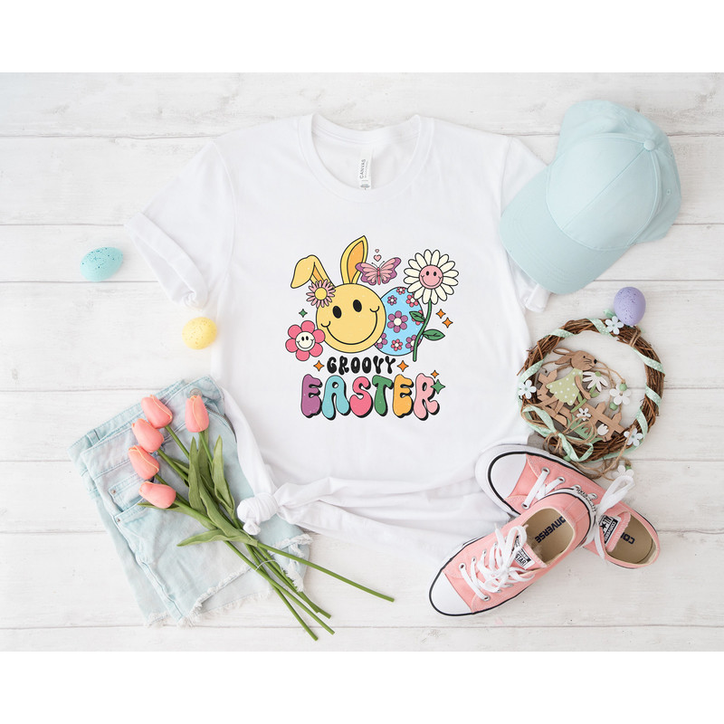 Groovy easter shirt, retro easter shirt, retro shirt, easter shirt, bunny shirt, Bunny with Glasses, Bunny Lover Gift, happy easter, easter - 6.jpg