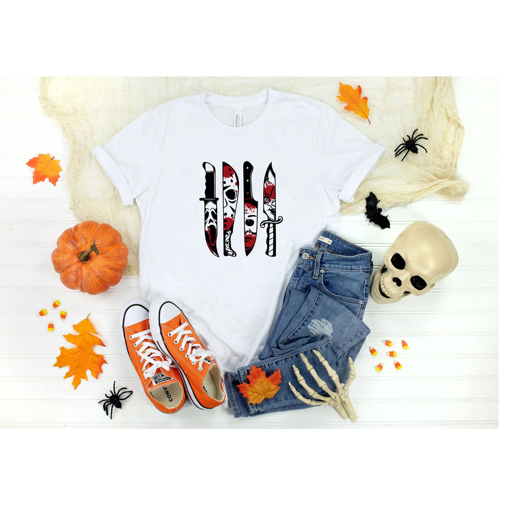 Halloween knives, horror sweatshirt, Trick or Treat Shirt, Horror Movie Shirt, Jason Voorhees, scary halloween, scream shirt, No you hang up - 4.jpg
