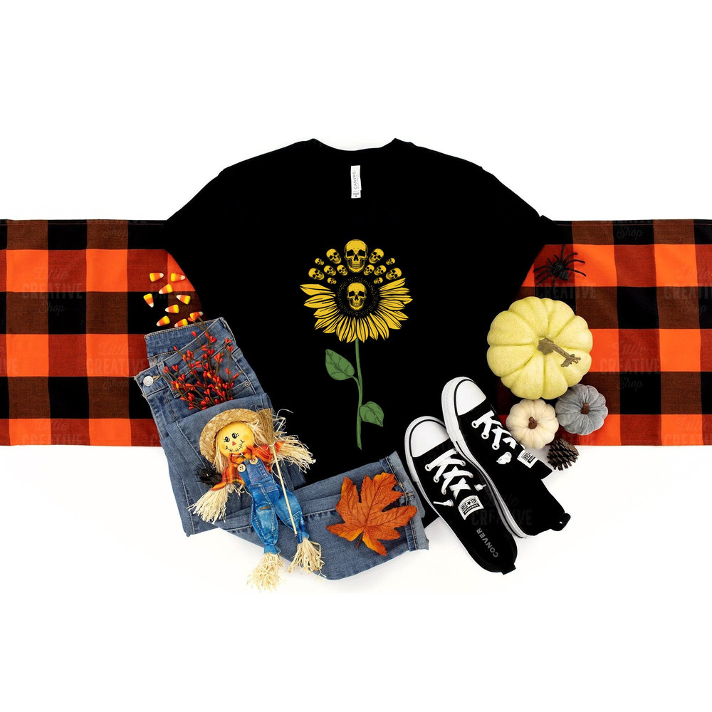 Halloween sunflower,fun halloween tee, Leopard pumpkin tee, halloween flower tee, leopard sunflower, pumpkin sunflower, sunflower shirt, - 2.jpg