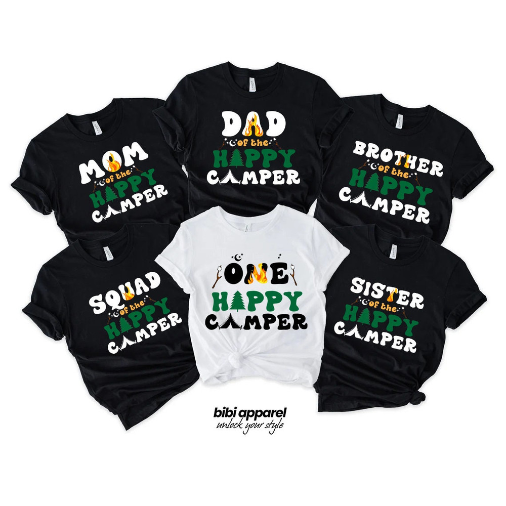 Happy Camper Birthday Shirt, Matching Family Camper Shirt, Camper Family Birthday Shirt, Camping Crew Shirt, One Happy Camper Outfit - 1.jpg